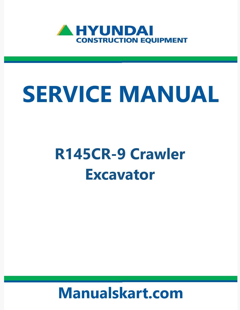 Hyundai R145CR-9 Crawler Excavator Pdf Repair Service Manual