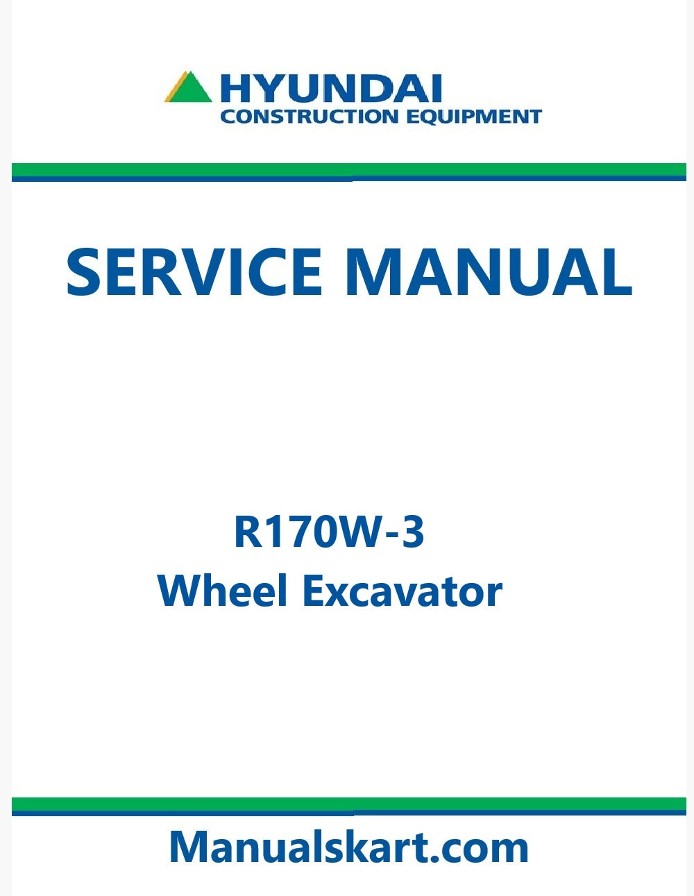 Hyundai R170W-3 Wheel Excavator Pdf Repair Service Manual