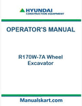 Hyundai R170W-7A Wheel Excavator Pdf Operator's Manual