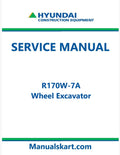 Hyundai R170W-7A Wheel Excavator Pdf Repair Service Manual