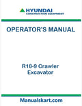 Hyundai R18-9 Crawler Excavator Pdf Operator's Manual