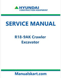 Hyundai R18-9AK Crawler Excavator Pdf Repair Service Manual