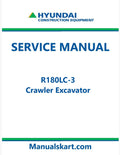 Hyundai R180LC-3 Crawler Excavator Pdf Repair Service Manual
