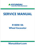 Hyundai R180W-9A Wheel Excavator Pdf Repair Service Manual