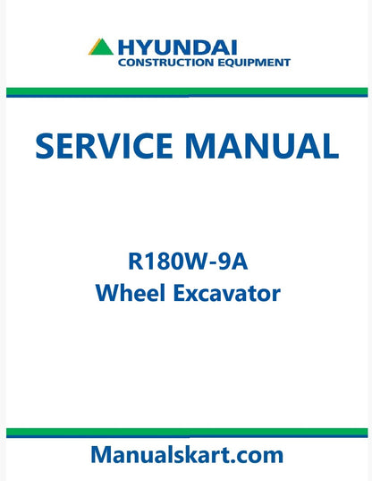 Hyundai R180W-9A Wheel Excavator Pdf Repair Service Manual