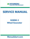 Hyundai R200W-3 Wheel Excavator Pdf Repair Service Manual