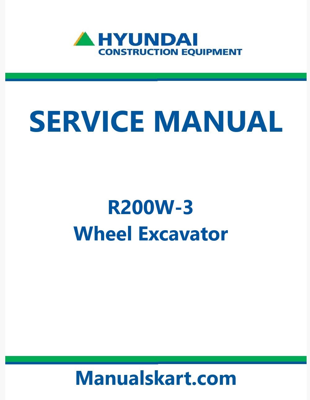 Hyundai R200W-3 Wheel Excavator Pdf Repair Service Manual