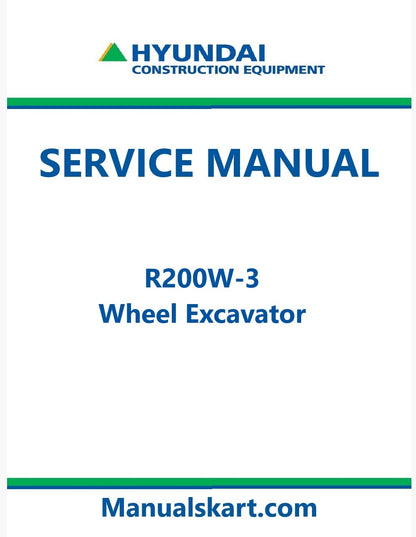 Hyundai R200W-3 Wheel Excavator Pdf Repair Service Manual