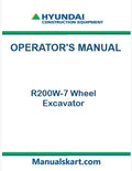 Hyundai R200W-7 Wheel Excavator Pdf Operator's Manual