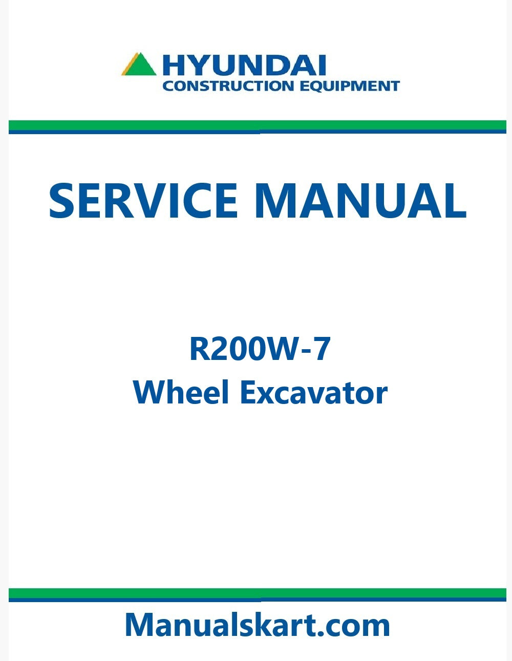 Hyundai R200W-7 Wheel Excavator Pdf Repair Service Manual