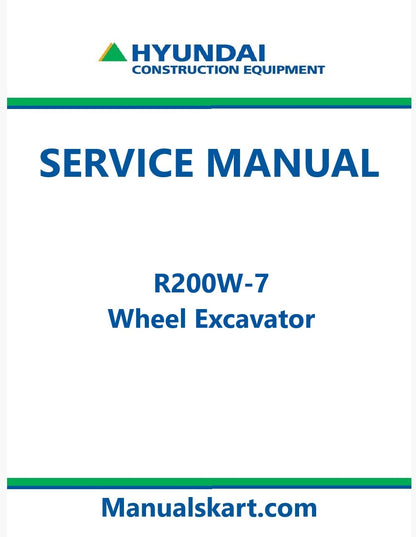 Hyundai R200W-7 Wheel Excavator Pdf Repair Service Manual
