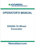 Hyundai R200W-7A Wheel Excavator Pdf Operator's Manual