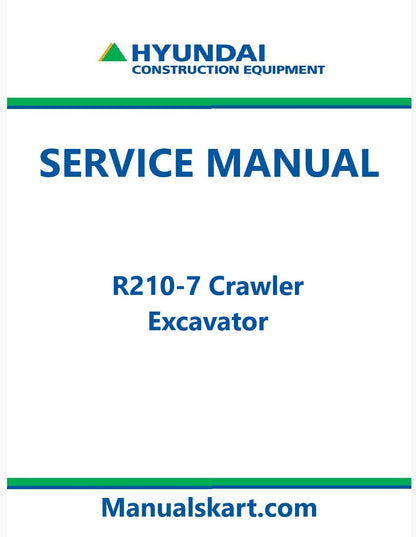 Hyundai R210-7 Crawler Excavator Pdf Repair Service Manual