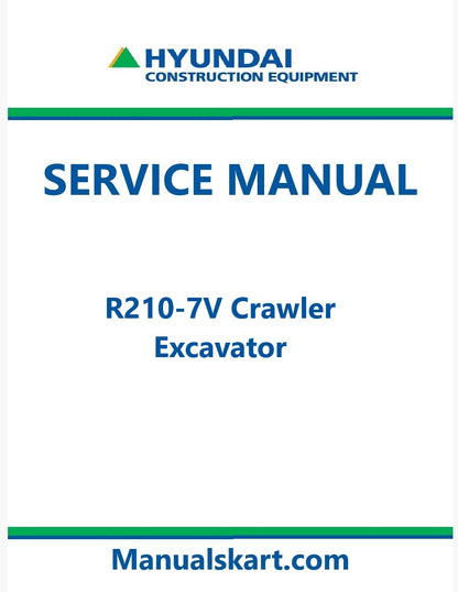 Hyundai R210-7V Crawler Excavator Pdf Repair Service Manual