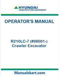 Hyundai R210LC-7 (#98001-) Crawler Excavator Pdf Operator's Manual