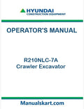 Hyundai R210NLC-7A Crawler Excavator Pdf Operator's Manual