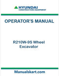 Hyundai R210W-9S Wheel Excavator Pdf Operator's Manual