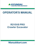 Hyundai R215VS PRO Crawler Excavator Pdf Operator's Manual
