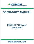 Hyundai R220LC-7 Crawler Excavator Pdf Operator's Manual
