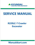 Hyundai R220LC-7 Crawler Excavator Pdf Repair Service Manual