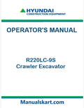 Hyundai R220LC-9S Crawler Excavator Pdf Operator's Manual