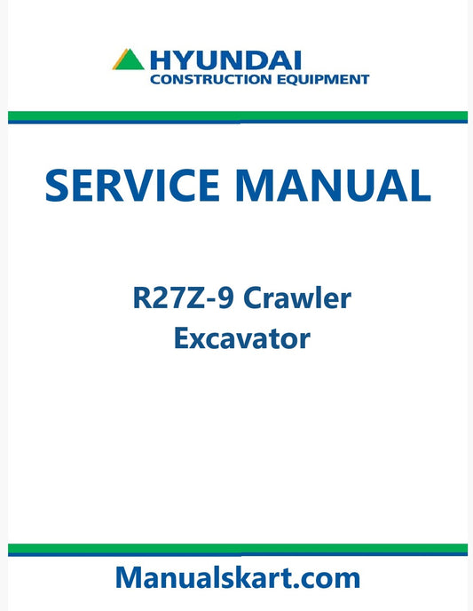 Hyundai R27Z-9 Crawler Excavator Pdf Repair Service Manual