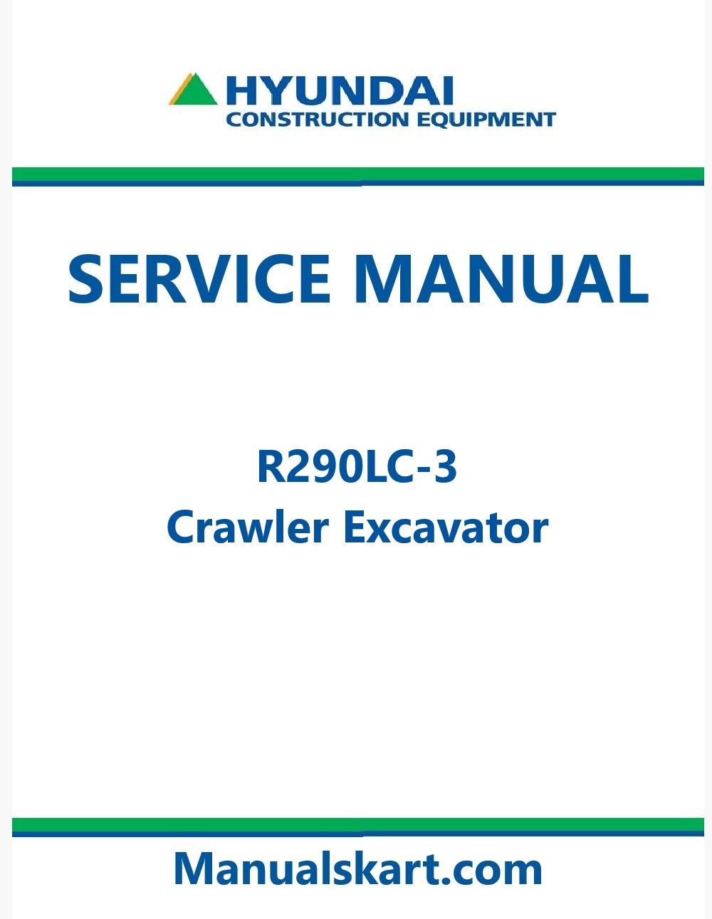 Hyundai R290LC-3 Crawler Excavator Pdf Repair Service Manual