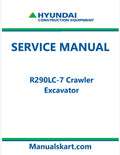 Hyundai R290LC-7 Crawler Excavator Pdf Repair Service Manual