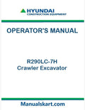 Hyundai R290LC-7H Crawler Excavator Pdf Operator's Manual