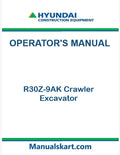 Hyundai R30Z-9AK Crawler Excavator Pdf Operator's Manual