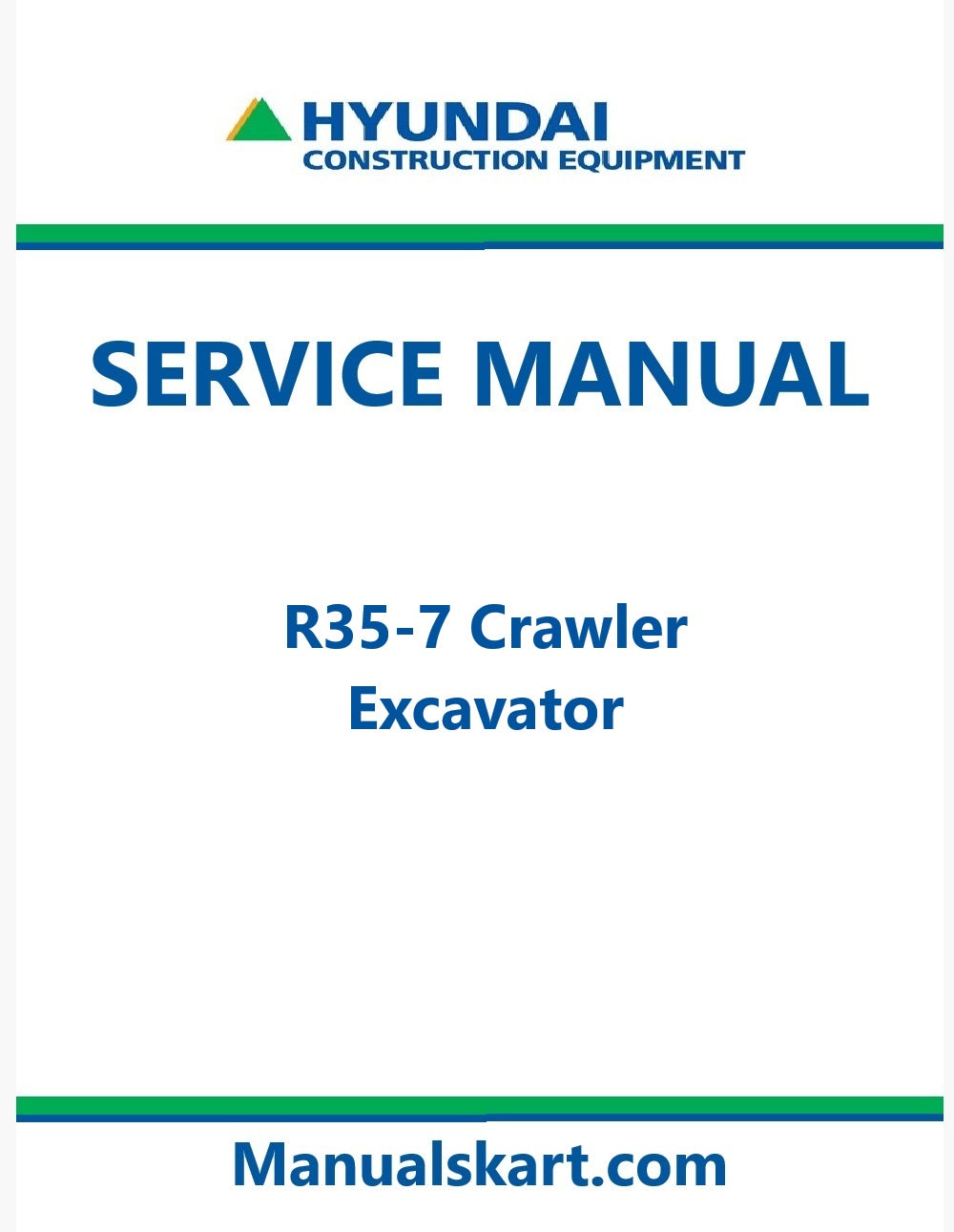 Hyundai R35-7 Crawler Excavator Pdf Repair Service Manual
