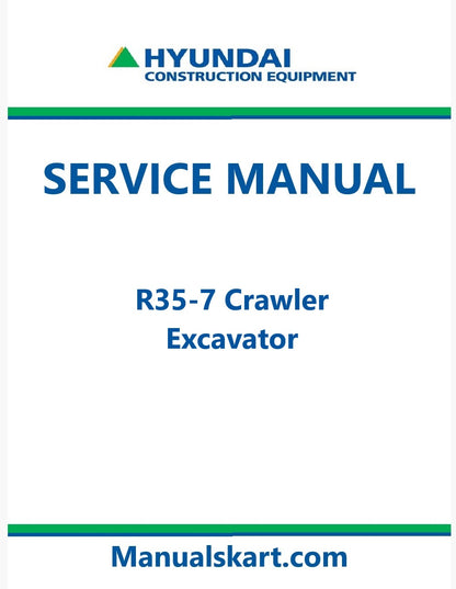 Hyundai R35-7 Crawler Excavator Pdf Repair Service Manual