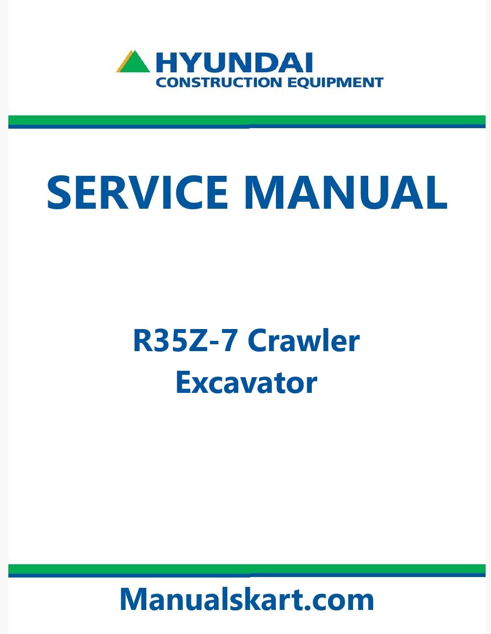Hyundai R35Z-7 Crawler Excavator Pdf Repair Service Manual