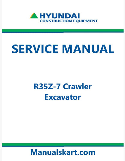 Hyundai R35Z-7 Crawler Excavator Pdf Repair Service Manual