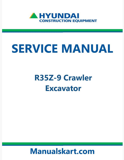 Hyundai R35Z-9 Crawler Excavator Pdf Repair Service Manual