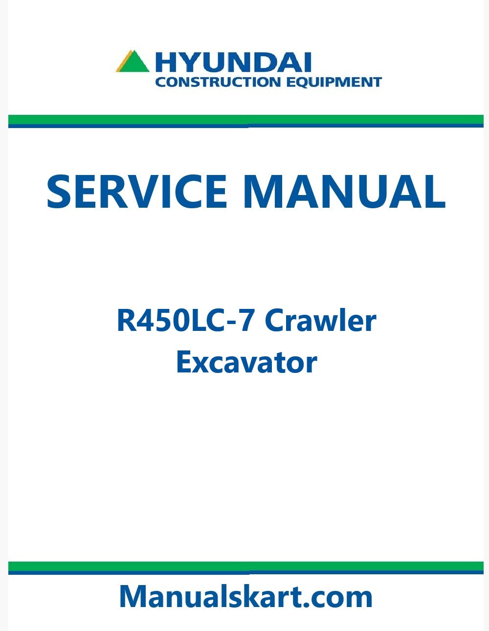 Hyundai R450LC-7 Crawler Excavator Pdf Repair Service Manual
