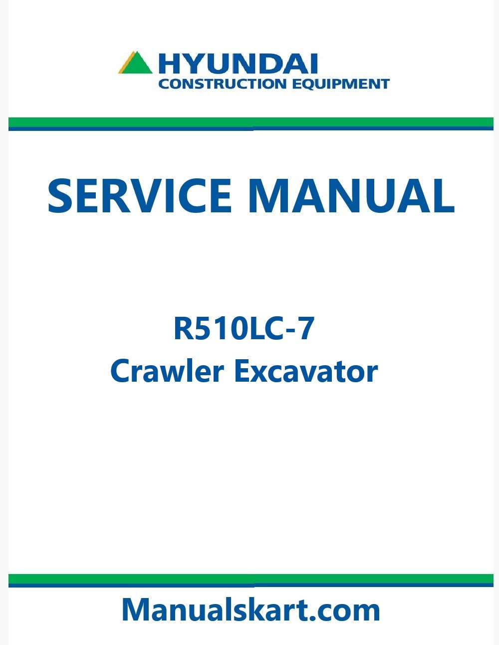 Hyundai R510LC-7 Crawler Excavator Pdf Repair Service Manual