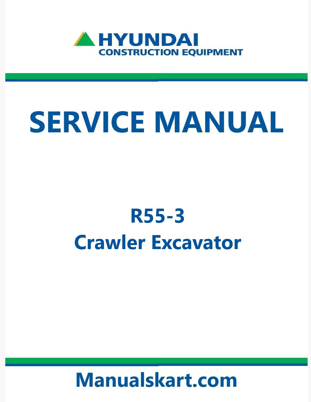 Hyundai R55-3 Crawler Excavator Pdf Repair Service Manual