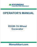 Hyundai R55W-7A Wheel Excavator Pdf Operator's Manual