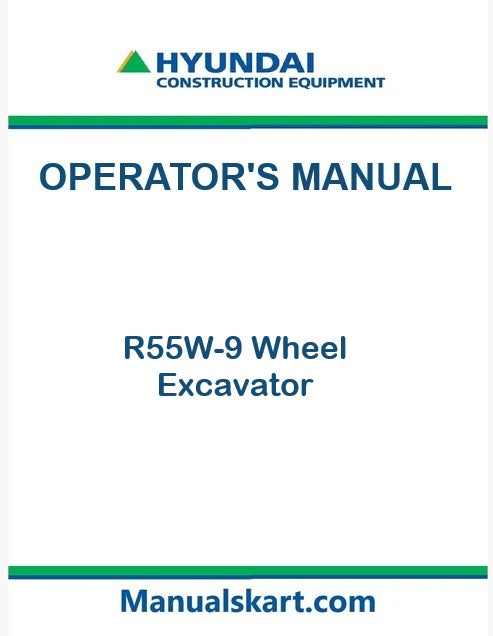 Hyundai R55W-9 Wheel Excavator Pdf Operator's Manual