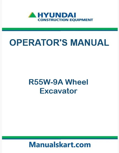 Hyundai R55W-9A Wheel Excavator Pdf Operator's Manual