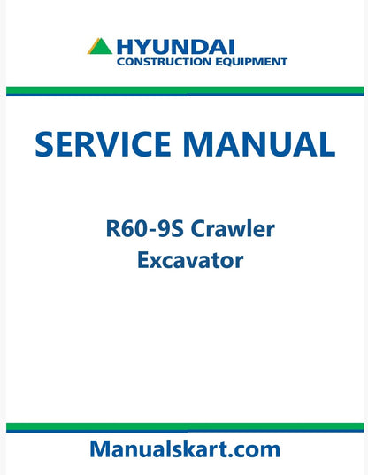Hyundai R60-9S Crawler Excavator Pdf Repair Service Manual