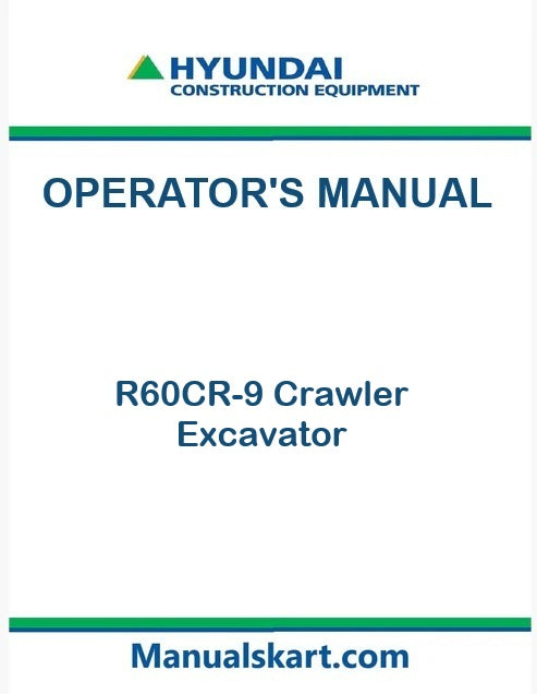 Hyundai R60CR-9 Crawler Excavator Pdf Operator's Manual