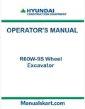 Hyundai R60W-9S Wheel Excavator Pdf Operator's Manual