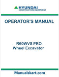 Hyundai R60WVS PRO Wheel Excavator Pdf Operator's Manual