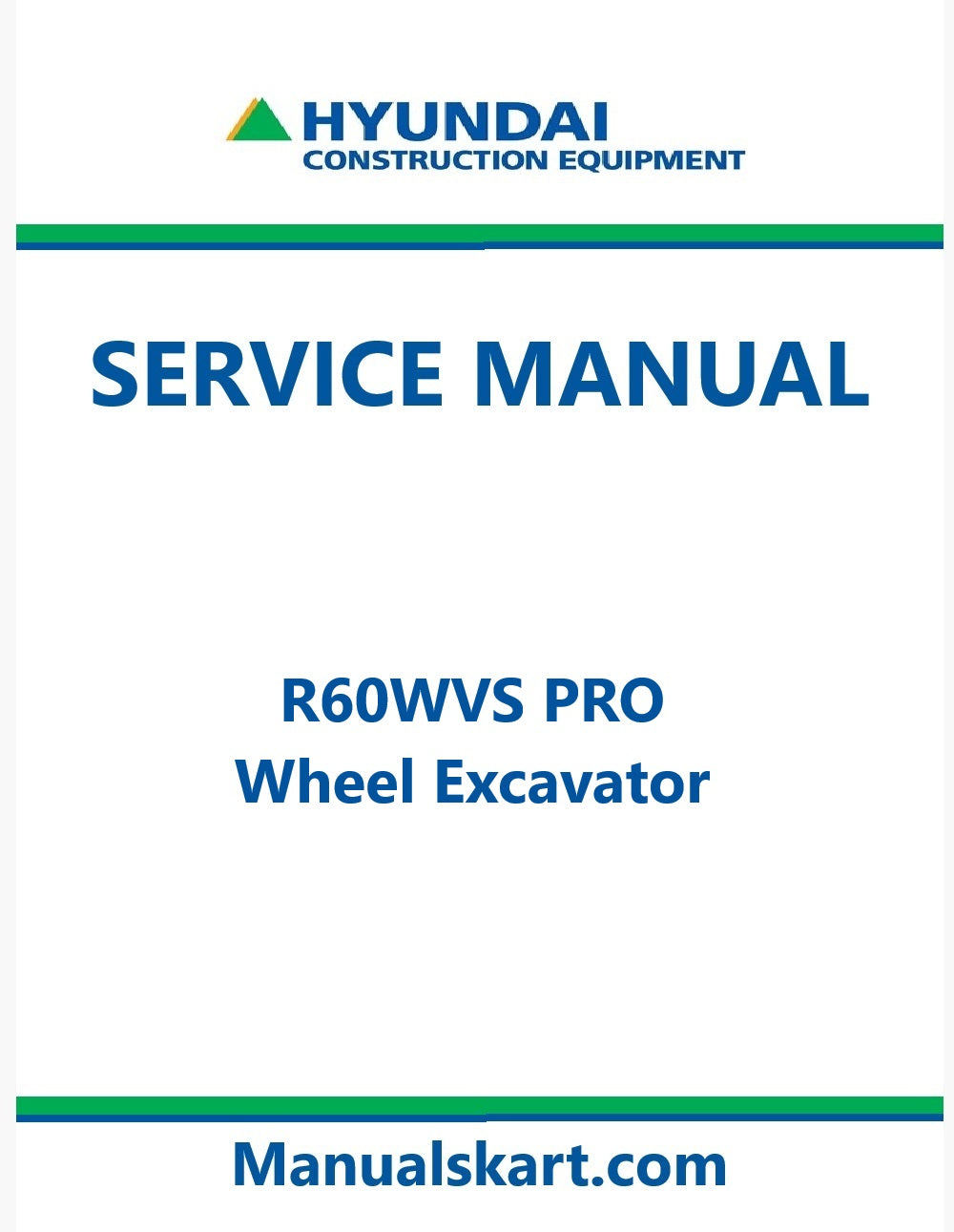 Hyundai R60WVS PRO Wheel Excavator Pdf Repair Service Manual