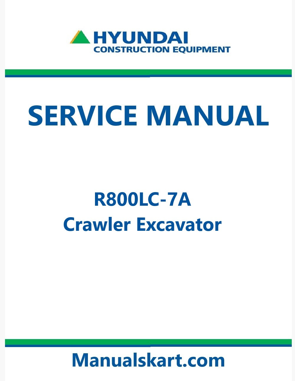 Hyundai R800LC-7A Crawler Excavator Pdf Repair Service Manual