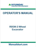 Hyundai R95W-3 Wheel Excavator Pdf Operator's Manual