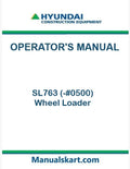 Hyundai SL763 (-#0500) Wheel Loader Pdf Operator's Manual