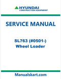 Hyundai SL763 (#0501-) Wheel Loader Pdf Repair Service Manual